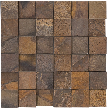 Revestimento Pedra Natural Ferruzzano Mosaico (Pedra Ferro/Basalto